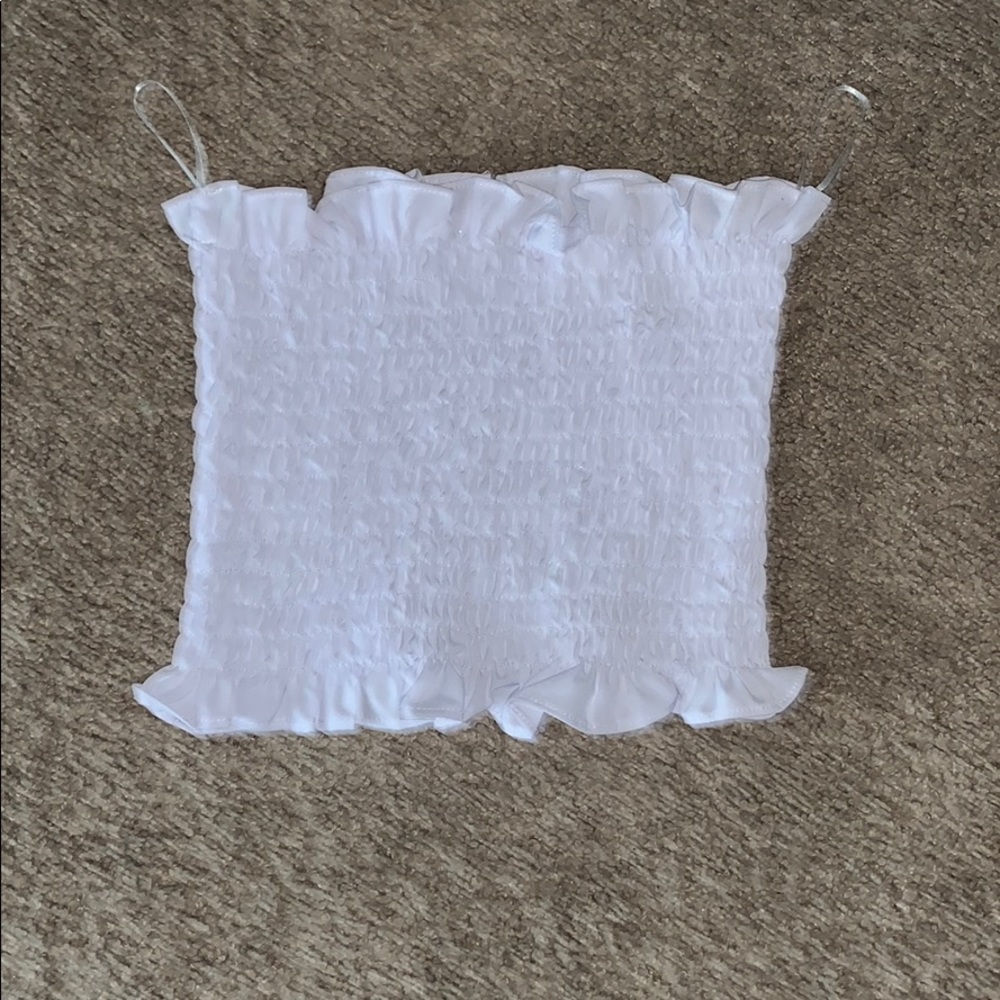 White Smocked Tube Top